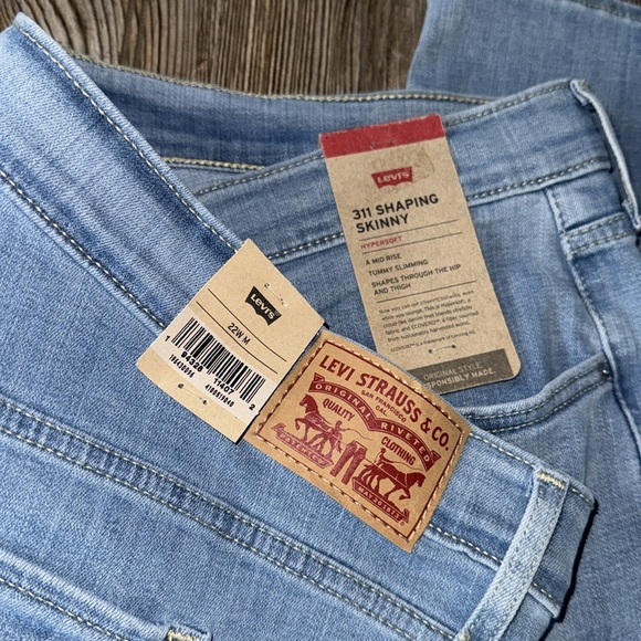 Levi’s Light Blue Denim Jeans 22w shaping skinny 311 stretch NEW baddie - Picture 7 of 10